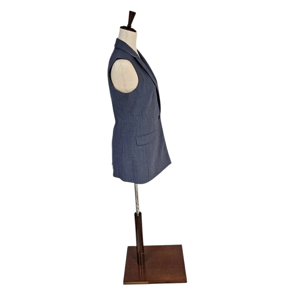 Banana Republic Lightweight Wool Sleeveless‎ Blazer Vest Light Blue 2 NWT
